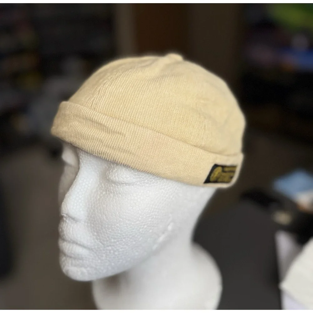 Gegeen Domog Hat Brimless Beenie Docker Tan Corduroy Headwear Outdoors Cap